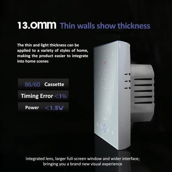 BHT-008GBLW 95-240V AC 16A Smart Home Electric Heating LED Thermostat With WiFi(Black)