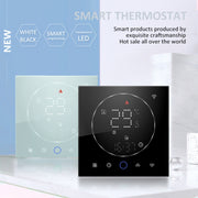 BHT-008GBLW 95-240V AC 16A Smart Home Electric Heating LED Thermostat With WiFi(Black)