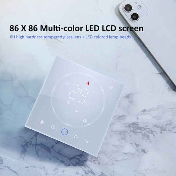 BHT-008GBLW 95-240V AC 16A Smart Home Electric Heating LED Thermostat With WiFi(Black)