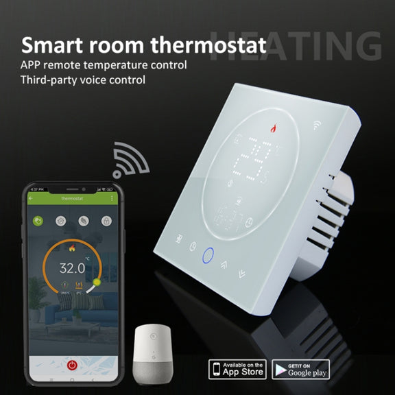 BHT-008GBLW 95-240V AC 16A Smart Home Electric Heating LED Thermostat With WiFi(Black)