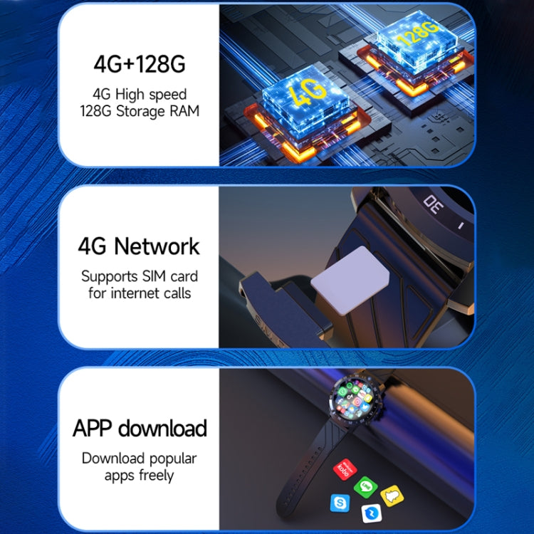 MT27 4G+64G 1.6 inch IP67 Waterproof 4G Android 8.1 Smart Watch Support Heart Rate / GPS, Type:Leather Band - Android Watch by PMC TechLife | Online Shopping South Africa | PMC TechLife