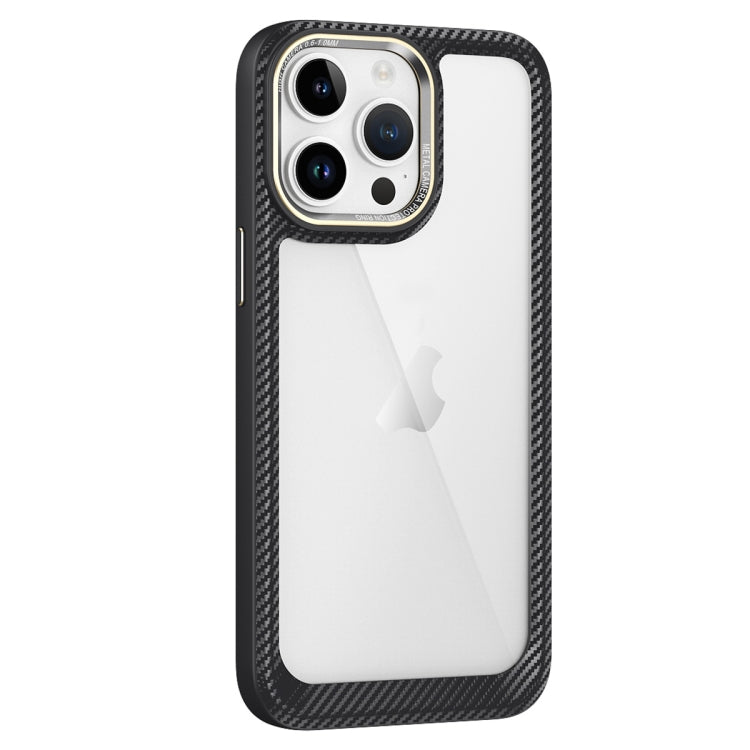 For iPhone 12 Pro Carbon Fiber Transparent Back Panel Phone Case(Black + Transparent) - free shipping - PMC TechLife - Order now!