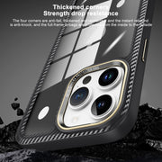 For iPhone 13 Pro Max Carbon Fiber Transparent Back Panel Phone Case(Green)