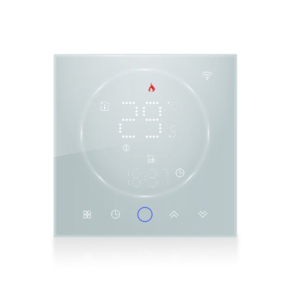 BHT-008GCLW 95-240V AC 5A Smart Home Boiler Heating LED Thermostat With WiFi(White)
