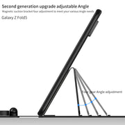For Samsung Galaxy Z Fold5 GKK Gear Adjustment Bluetooth Keyboard Leather Case with Pen + Keyboard + Mouse + Case(Black)
