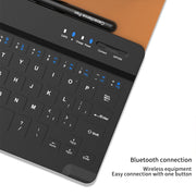 For Samsung Galaxy Z Fold5 GKK Gear Adjustment Bluetooth Keyboard Leather Case with Pen + Keyboard + Mouse + Case(Carbon Fibre)