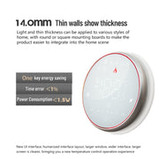 BHT-6001GBL 95-240V AC 16A Smart Round Thermostat Electric Heating LED Thermostat Without WiFi(White)