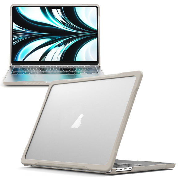 For MacBook Air 13.6 inch A2681 2022 Translucent Laptop Protective Case(Khaki)