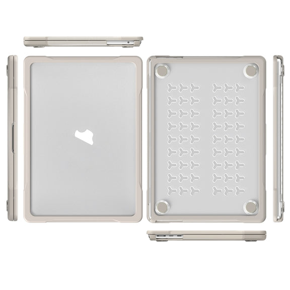 For MacBook Air 13.6 inch A2681 2022 Translucent Laptop Protective Case(Khaki)
