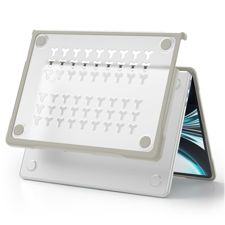 For MacBook Air 13.6 inch A2681 2022 Translucent Laptop Protective Case(Khaki) - MacBook Air Cases by PMC TechLife | Online Shopping South Africa | PMC TechLife