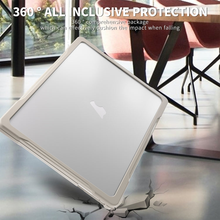 For MacBook Air 13.6 inch A2681 2022 Translucent Laptop Protective Case(Khaki)