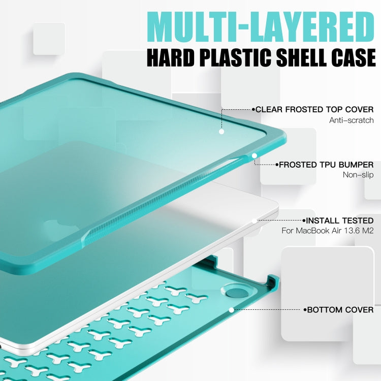 For MacBook Air 13.6 inch A2681 2022 Translucent Laptop Protective Case(Light Blue)