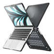 For MacBook Air 13.6 inch A2681 2022 Translucent Laptop Protective Case(Transparent Black) - MacBook Air Cases by PMC TechLife | Online Shopping South Africa | PMC TechLife