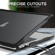 For MacBook Air 13.6 inch A2681 2022 Translucent Laptop Protective Case(Transparent Black)