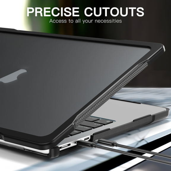 For MacBook Air 13.6 inch A2681 2022 Translucent Laptop Protective Case(Transparent Black)
