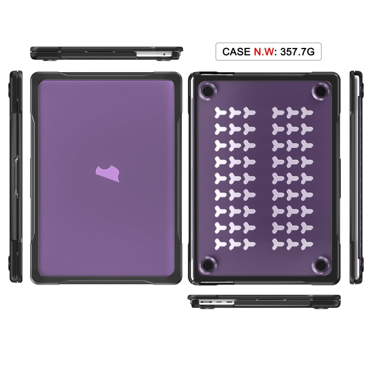For MacBook Air 13.6 inch A2681 2022 / M3 2024 A3113 / M4 2025 A3240 Translucent Laptop Protective Case(Purple)