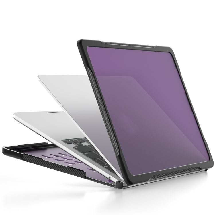 For MacBook Air 13.6 inch A2681 2022 / M3 2024 A3113 / M4 2025 A3240 Translucent Laptop Protective Case(Purple)
