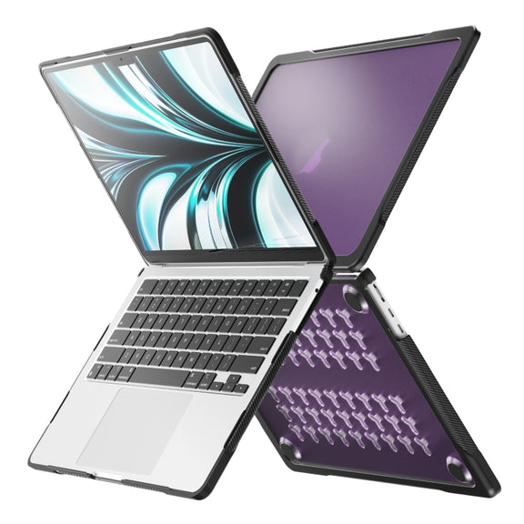 For MacBook Air 13.6 inch A2681 2022 / M3 2024 A3113 / M4 2025 A3240 Translucent Laptop Protective Case(Purple)