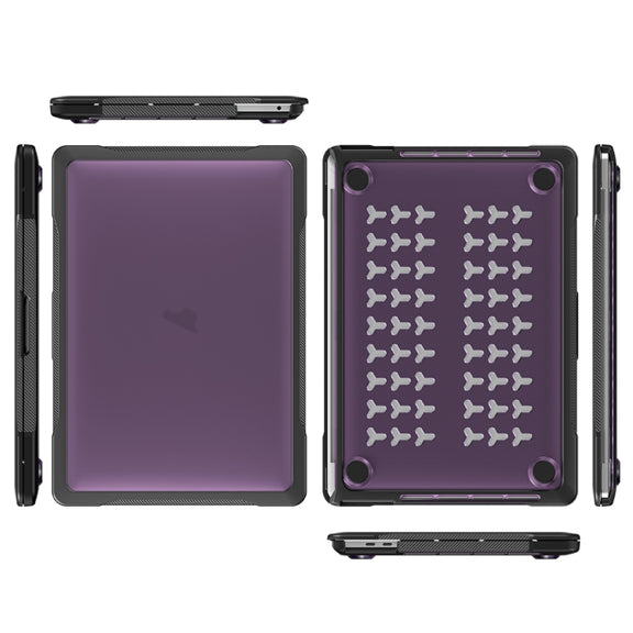 For MacBook Pro 13.3 inch A2338 Translucent Laptop Protective Case(Transparent Purple)