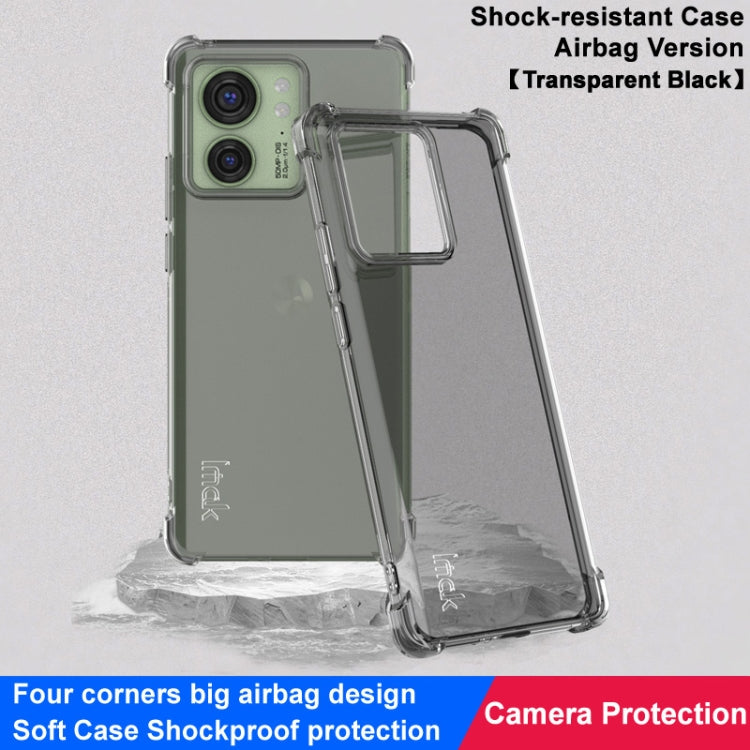 For Motorola Edge 40 5G imak Shockproof Airbag TPU Phone Case(Transparent Black) - free shipping - PMC TechLife - Order now!