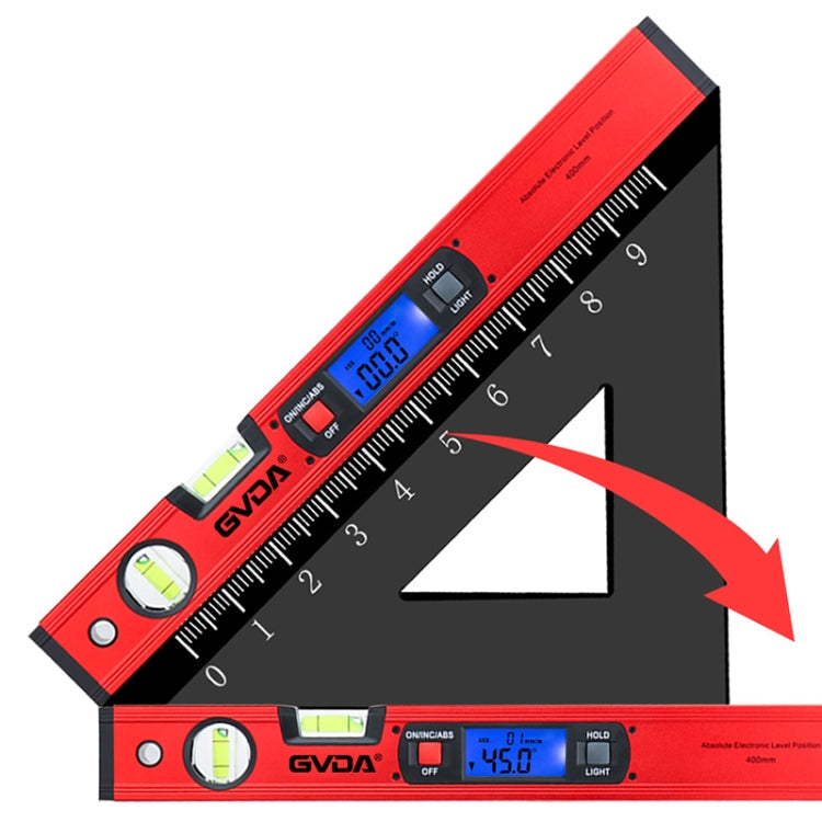 GVDA GD-H400M Digital Level 360 Measure Protractor Level Ruler(Red) - free shipping - PMC Jewellery - Order now!