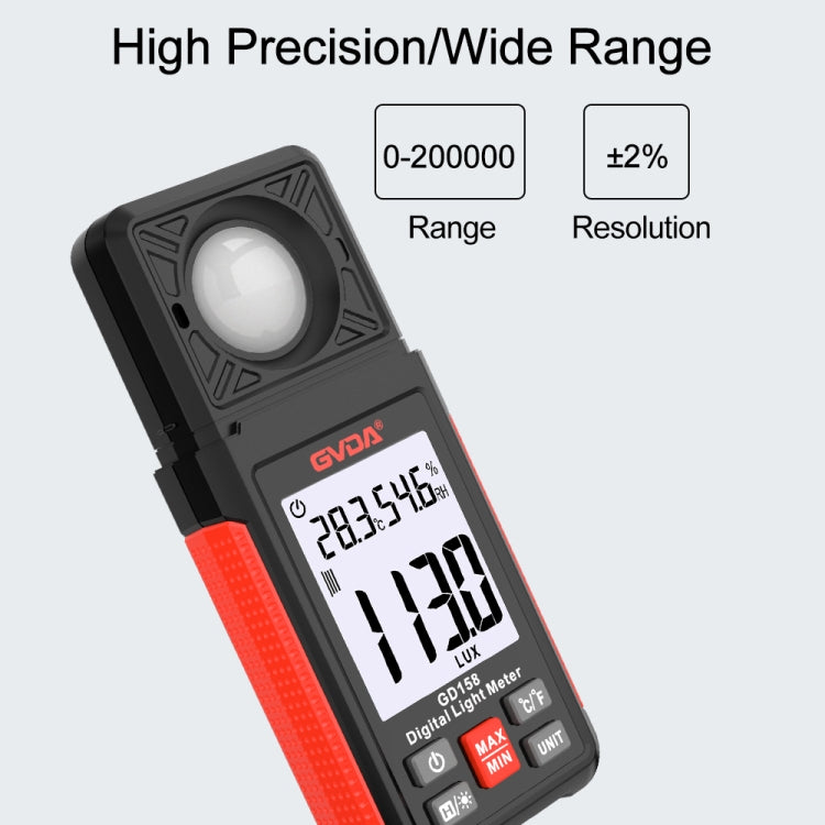 GVDA GD158 200000Lux Digital Light Meter Tester Brightness Photometer - free shipping - PMC Jewellery - Order now!