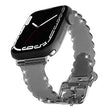 For Apple Watch Ultra 49mm Diamond Texture Lace Clear TPU Watch Band(Black) - Watch Bands by PMC TechLife | Online Shopping South Africa | PMC TechLife