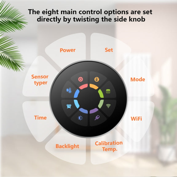 BHT-7000-GCLZB 240V AC 3A Smart Knob Thermostat Dry Junction Controller with Zigbee(Gold)