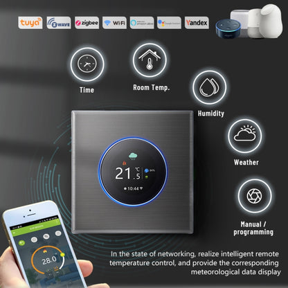 BHT-7000-GCLZB 240V AC 3A Smart Knob Thermostat Dry Junction Controller with Zigbee(Gold) - Thermostat & Thermometer by PMC Jewellery | Online Shopping South Africa | PMC Jewellery