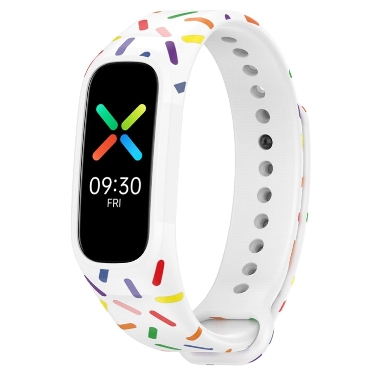 For OPPO Band Sports Rainbow Dots Silicone Watch Band(White) -  by PMC TechLife | Online Shopping South Africa | PMC TechLife