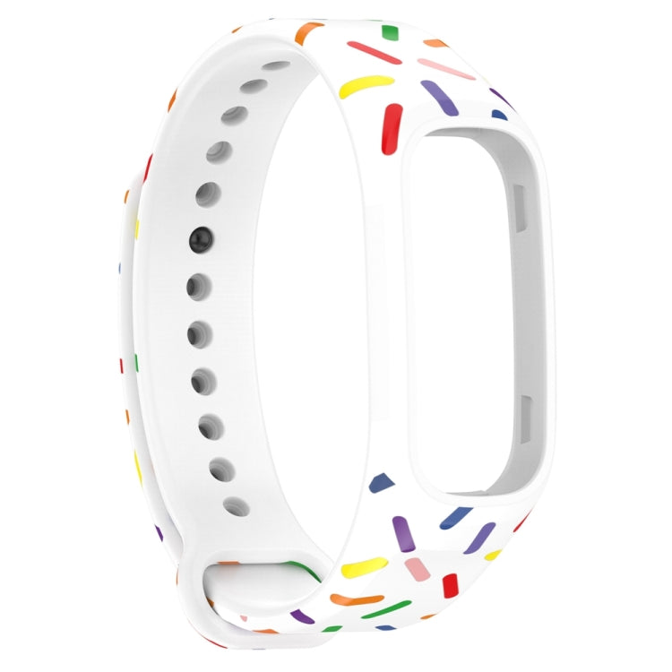 For OPPO Band Sports Rainbow Dots Silicone Watch Band(White) -  by PMC TechLife | Online Shopping South Africa | PMC TechLife