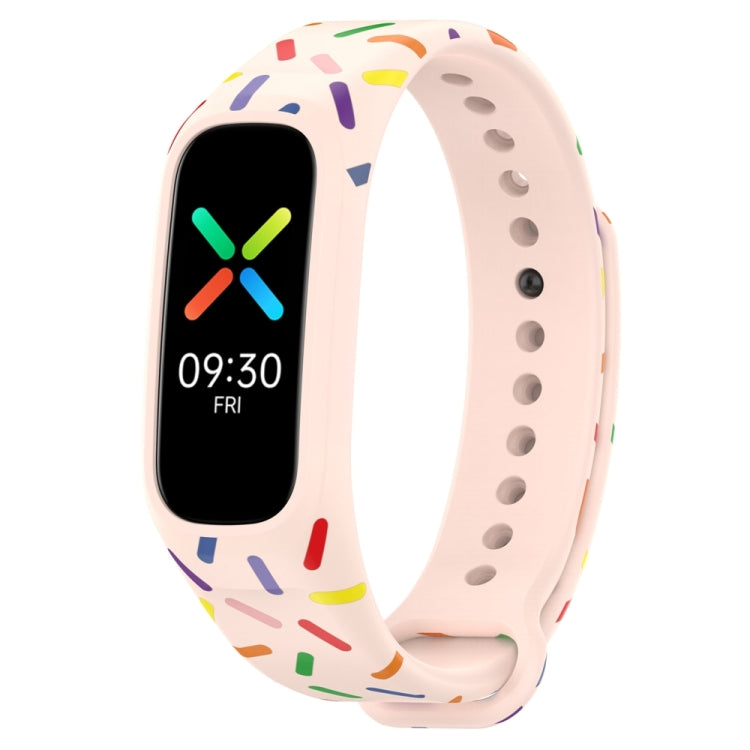 For OPPO Band Sports Rainbow Dots Silicone Watch Band(Light Pink) -  by PMC TechLife | Online Shopping South Africa | PMC TechLife
