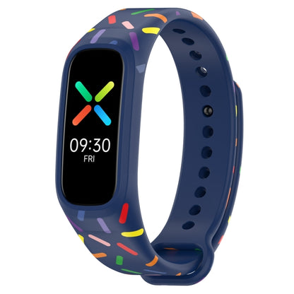For OPPO Band Sports Rainbow Dots Silicone Watch Band(Midnight Blue) -  by PMC Jewellery | Online Shopping South Africa | PMC Jewellery