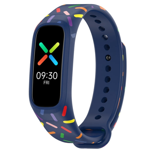 For OPPO Band Sports Rainbow Dots Silicone Watch Band(Midnight Blue) -  by PMC Jewellery | Online Shopping South Africa | PMC Jewellery