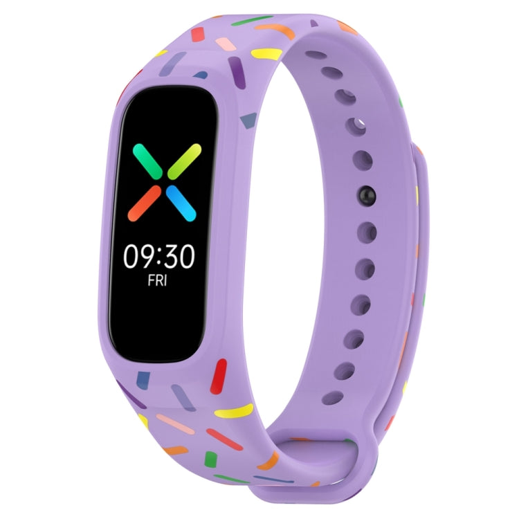 For OPPO Band Sports Rainbow Dots Silicone Watch Band(Purple) -  by PMC TechLife | Online Shopping South Africa | PMC TechLife