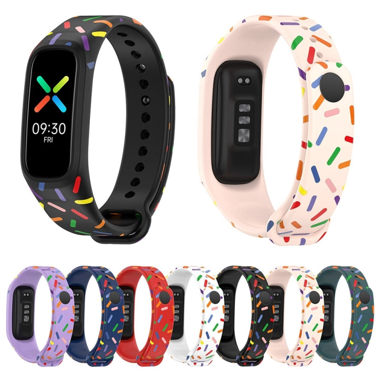 For OPPO Band Sports Rainbow Dots Silicone Watch Band(White) -  by PMC TechLife | Online Shopping South Africa | PMC TechLife