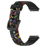 For Huawei Band 7 Sports Rainbow Dots Silicone Watch Band(Black)