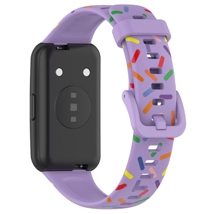 For Huawei Band 7 Sports Rainbow Dots Silicone Watch Band(Purple) - Watch Bands by PMC TechLife | Online Shopping South Africa | PMC TechLife
