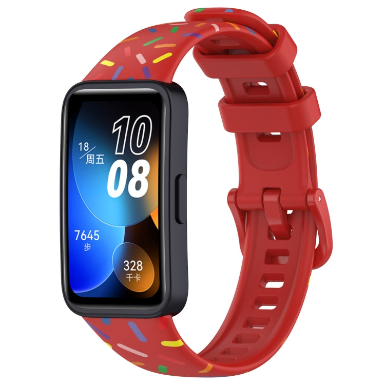For Huawei Band 10 / 9 / 8 Sports Rainbow Dots Silicone Watch Band(Red) - Watch Bands by PMC TechLife | Online Shopping South Africa | PMC TechLife | Buy Now Pay Later Mobicred