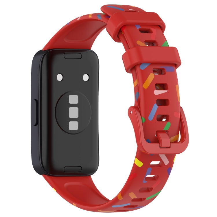 For Huawei Band 10 / 9 / 8 Sports Rainbow Dots Silicone Watch Band(Red) - Watch Bands by PMC TechLife | Online Shopping South Africa | PMC TechLife | Buy Now Pay Later Mobicred
