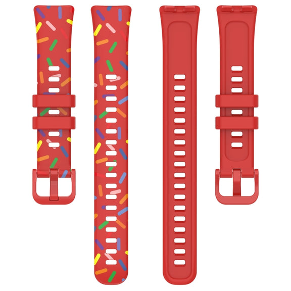 For Huawei Band 10 / 9 / 8 Sports Rainbow Dots Silicone Watch Band(Red)