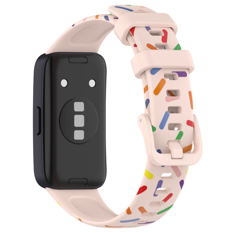 For Huawei Band 10 / 9 / 8 Sports Rainbow Dots Silicone Watch Band(Light Pink) - Watch Bands by PMC TechLife | Online Shopping South Africa | PMC TechLife | Buy Now Pay Later Mobicred