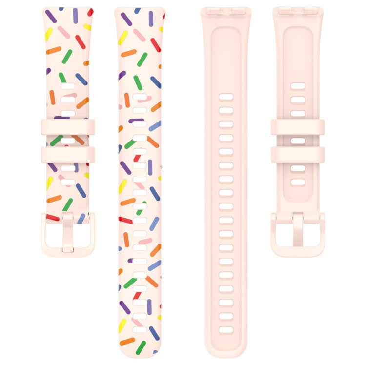 For Huawei Band 10 / 9 / 8 Sports Rainbow Dots Silicone Watch Band(Light Pink) - Watch Bands by PMC TechLife | Online Shopping South Africa | PMC TechLife | Buy Now Pay Later Mobicred