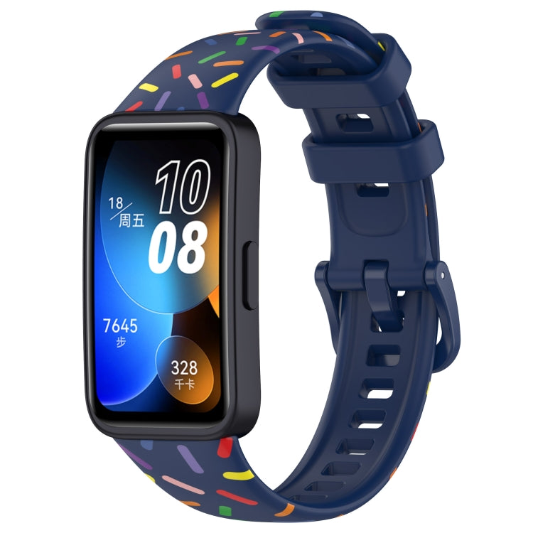 For Huawei Band 10 / 9 / 8 Sports Rainbow Dots Silicone Watch Band(Midnight Blue) - Watch Bands by PMC TechLife | Online Shopping South Africa | PMC TechLife | Buy Now Pay Later Mobicred