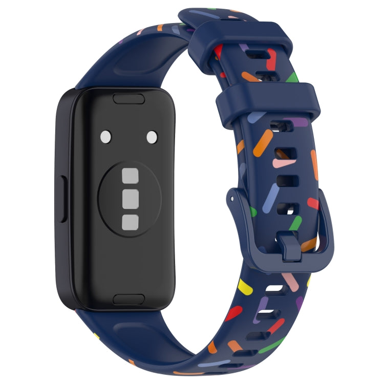 For Huawei Band 10 / 9 / 8 Sports Rainbow Dots Silicone Watch Band(Midnight Blue) - Watch Bands by PMC TechLife | Online Shopping South Africa | PMC TechLife | Buy Now Pay Later Mobicred
