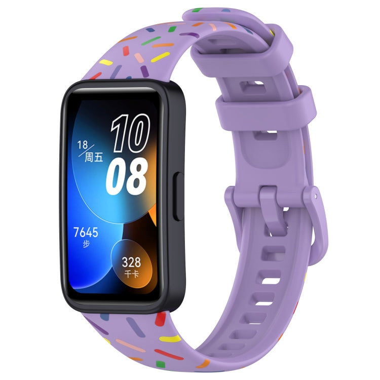 For Huawei Band 10 / 9 / 8 Sports Rainbow Dots Silicone Watch Band(Purple) - Watch Bands by PMC TechLife | Online Shopping South Africa | PMC TechLife | Buy Now Pay Later Mobicred