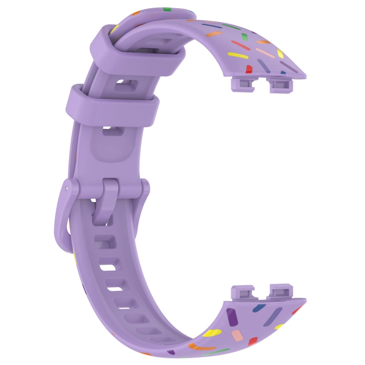 For Huawei Band 10 / 9 / 8 Sports Rainbow Dots Silicone Watch Band(Purple) - Watch Bands by PMC TechLife | Online Shopping South Africa | PMC TechLife | Buy Now Pay Later Mobicred