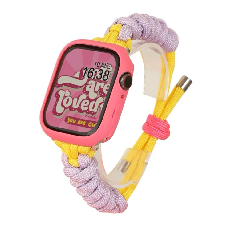 For Apple Watch SE 40mm Twist Knotted Nylon Watch Band(Purple Yellow) - Watch Bands by PMC TechLife | Online Shopping South Africa | PMC TechLife
