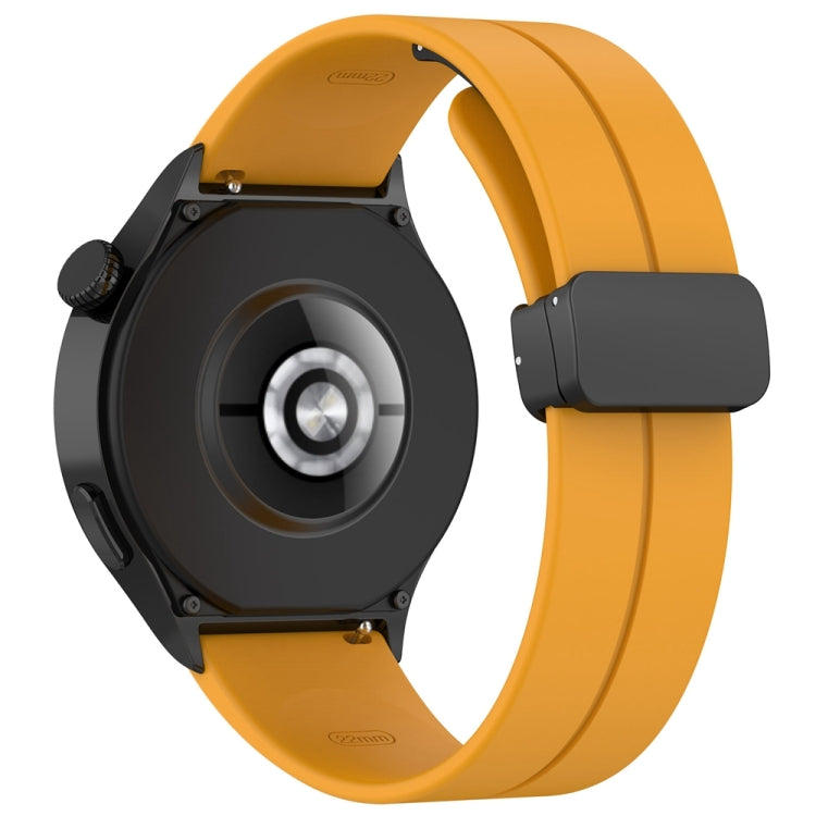 For Huawei Watch 4 / Watch 4 Pro Folding Buckle Silicone Watch Band(Yellow) - Watch Bands by PMC TechLife | Online Shopping South Africa | PMC TechLife