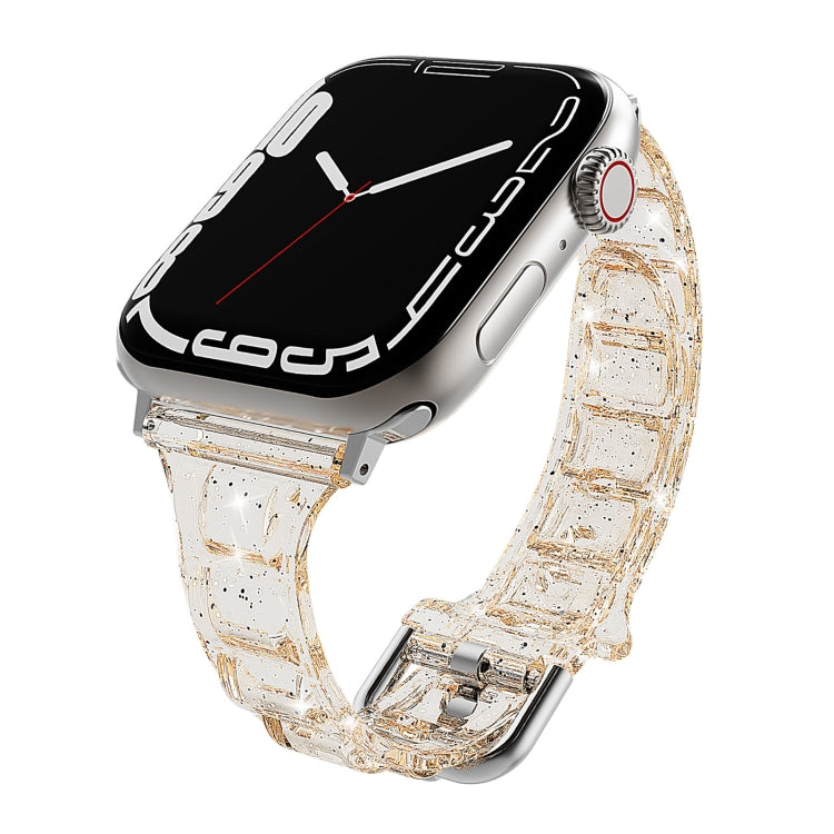 For Apple Watch SE 2022 40mm Cube Airbag Clear TPU Watch Band(Gold)